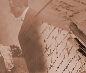 Letters and a courting couple.